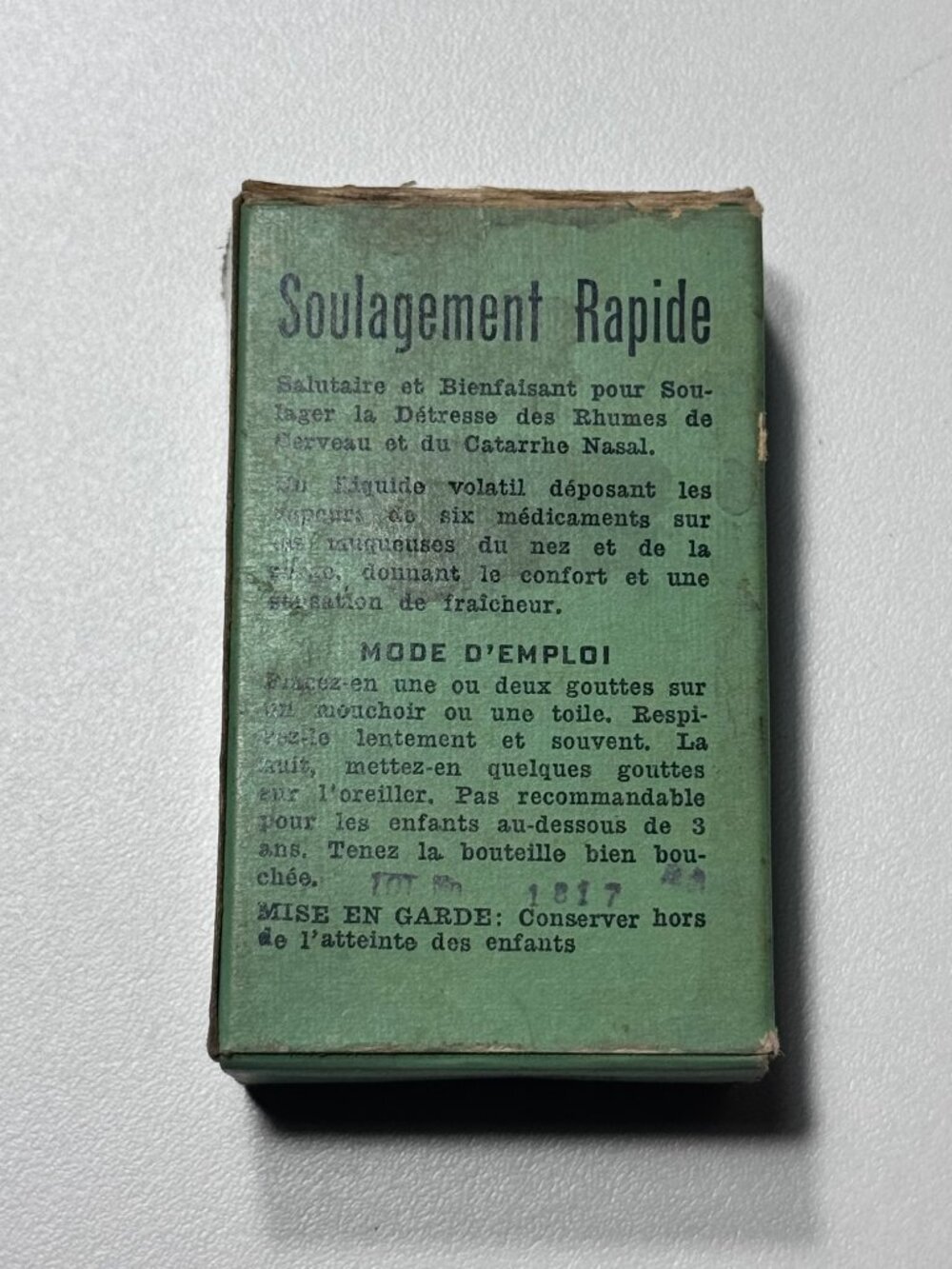 Vintage Rawleigh's Ready Relief Inhalant Bottle & Box 1940s Canada - Picture 5 of 12